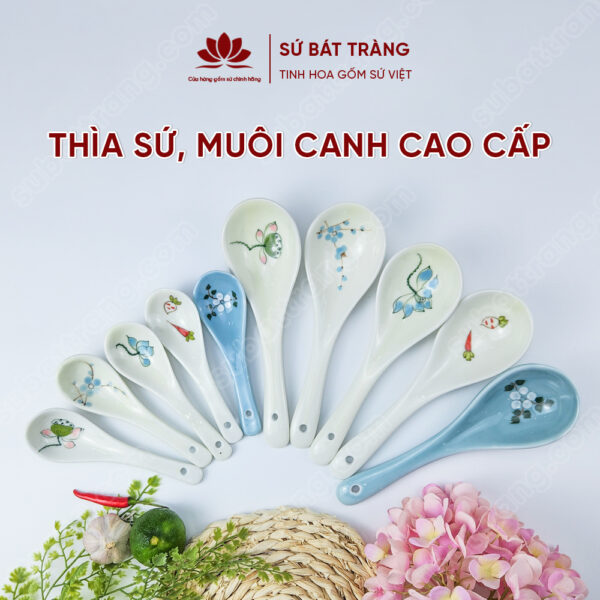 Thìa sứ, muôi canh cao cấp - Sứ Bát Tràng