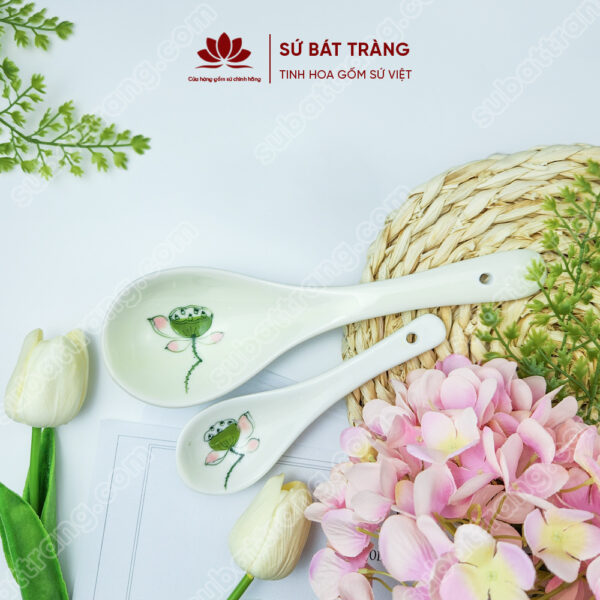 Thìa sứ, muôi canh cao cấp - Sứ Bát Tràng