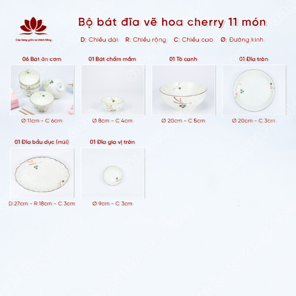 Bộ bát đĩa cao cấp đẹp - Sứ Bát Tràng