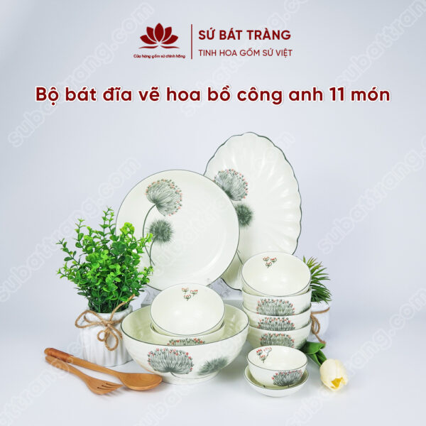 Bộ bát đĩa cao cấp đẹp - Sứ Bát Tràng