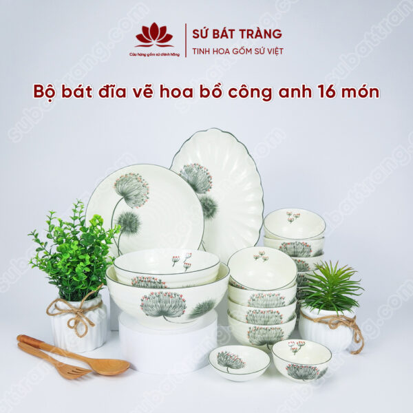 Bộ bát đĩa cao cấp đẹp - Sứ Bát Tràng