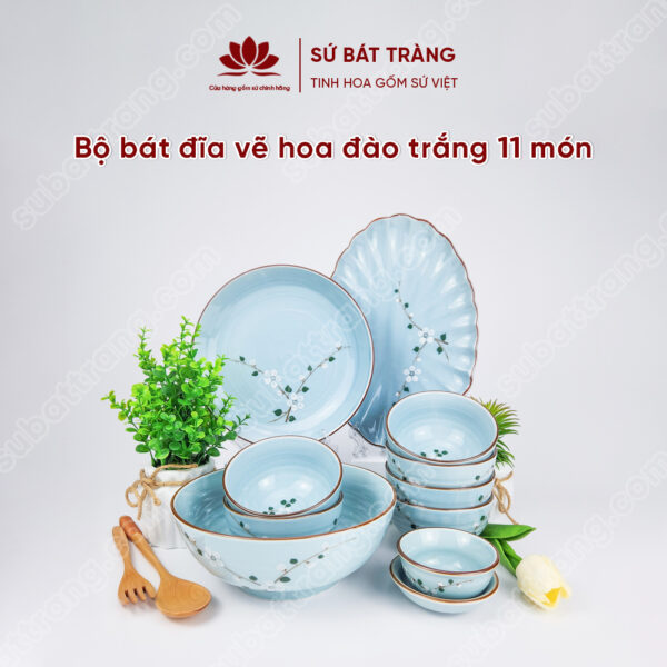 Bộ bát đĩa cao cấp đẹp - Sứ Bát Tràng