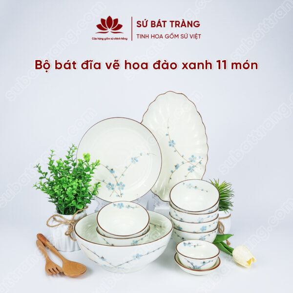 Bộ bát đĩa cao cấp đẹp - Sứ Bát Tràng