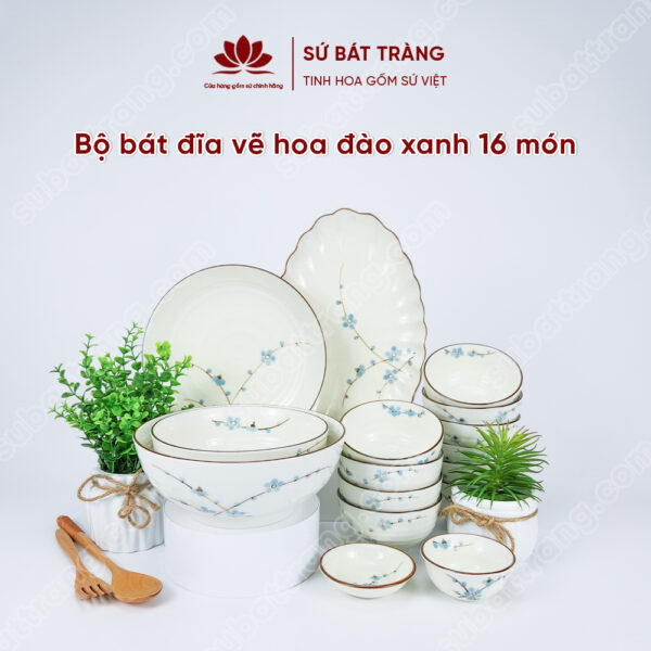 Bộ bát đĩa cao cấp đẹp - Sứ Bát Tràng