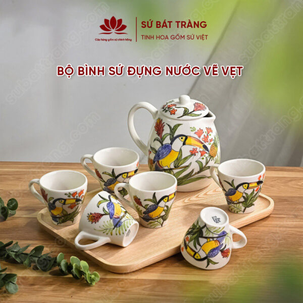 Bình sứ đựng nước đẹp - Sứ Bát Tràng