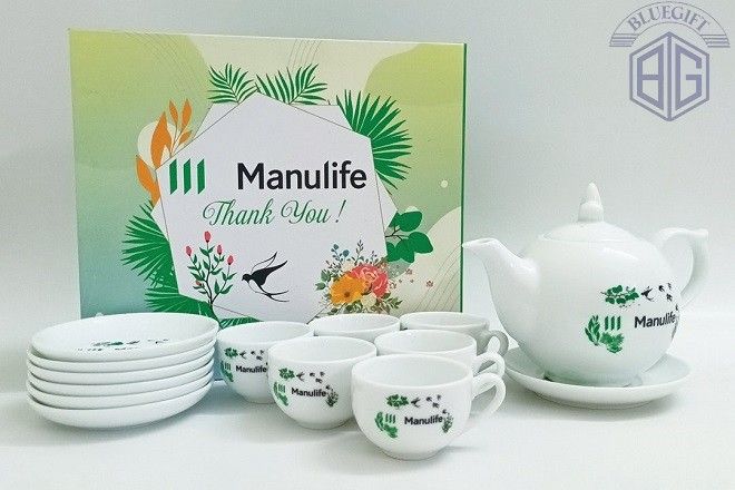 Bộ ấm trà in logo - Nghệ thuật tạo dấu ấn thương hiệu tinh tế