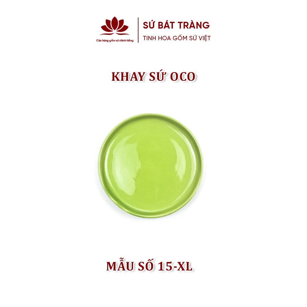 Khay sứ OCO - Khay sứ đựng đồ ăn vặt kích thước 15cm - Chuẩn Sứ Bát Tràng - Ảnh 3