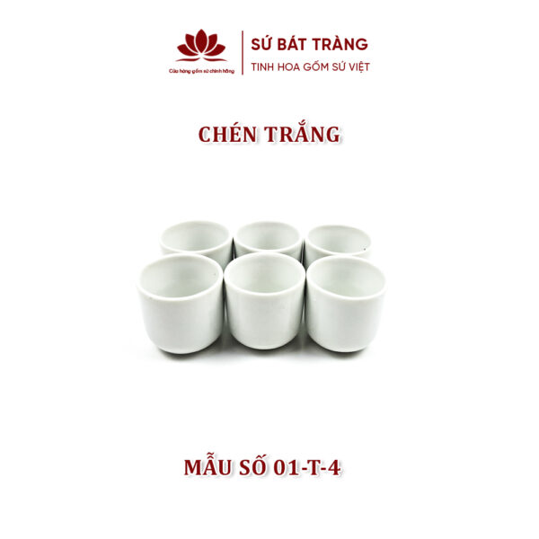 Chén trắng nhỏ - Chén uống rượu - Ly uống rượu - Chuẩn Sứ Bát Tràng